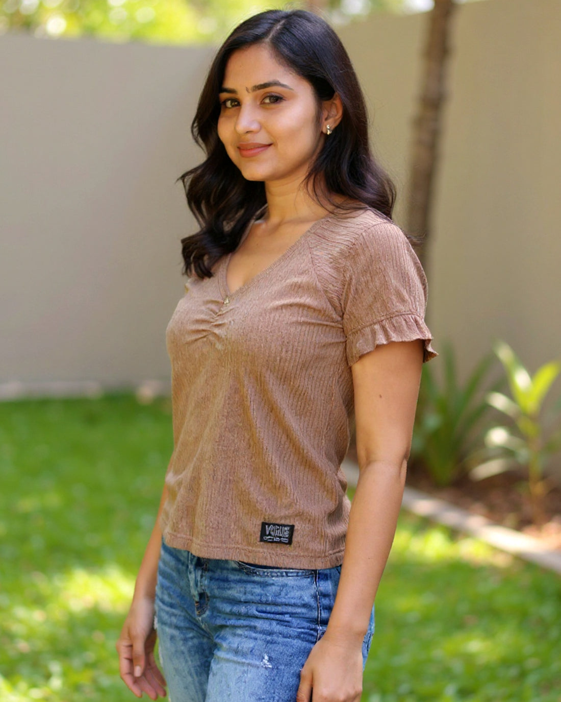 Women Brown Colour T-Shirt
