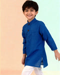 Boys Festive Kurta Set with Mandarin Collar, Blue