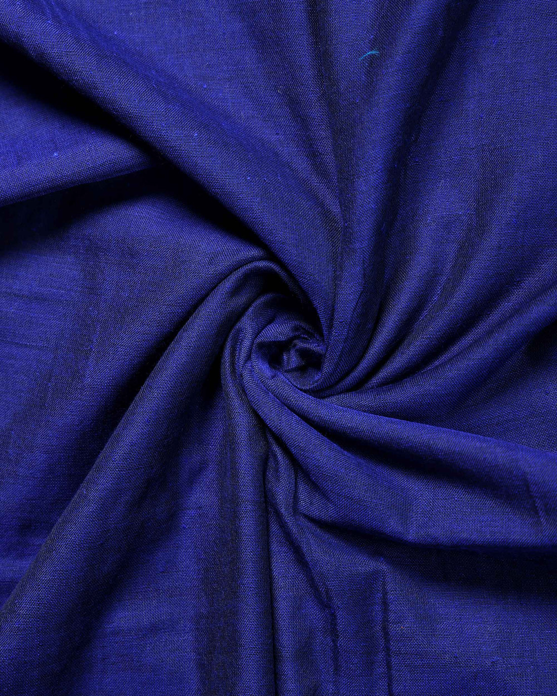 Traditional Khadi Cotton Saree with Woven Border and Contrast Printed Blouse Piece - Royal Blue