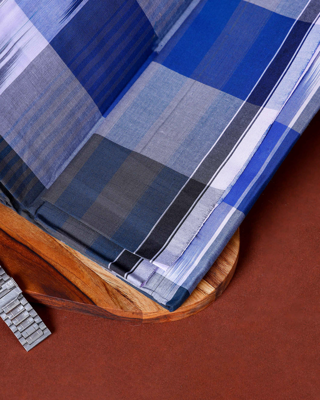 Nandu Brand Men's Premium Cotton Checked Lungi Stitched - Multi
