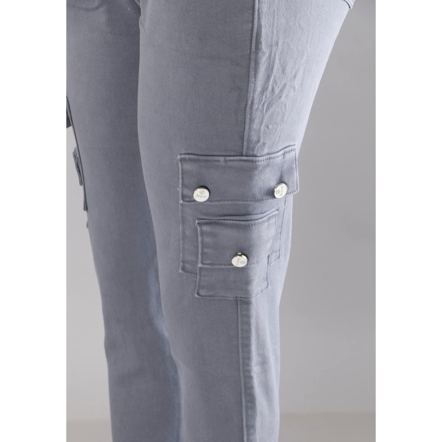 Buy Women Grey Jogger Cargo Jeans
