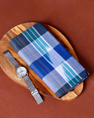 Nandu Brand Men's Premium Cotton Checked Lungi Stitched - Multi
