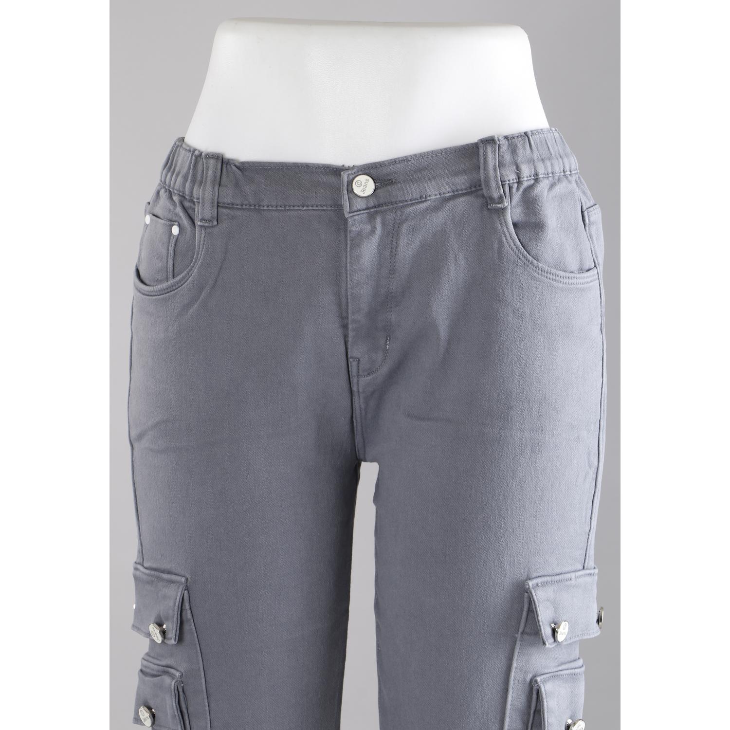 Order Women Grey Jogger Cargo Jeans
