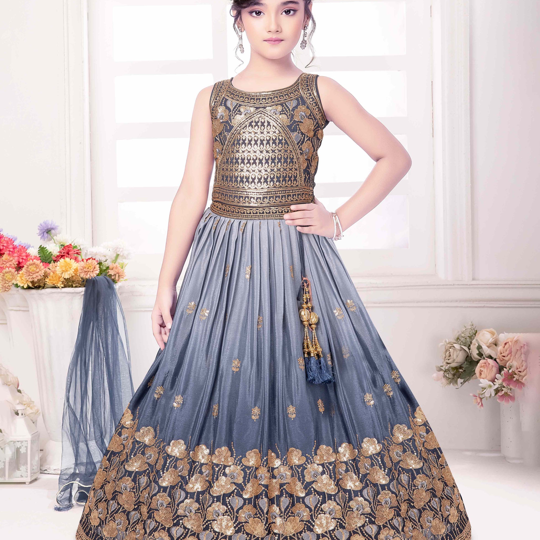Multi Colour Embroidered  Kids Choli