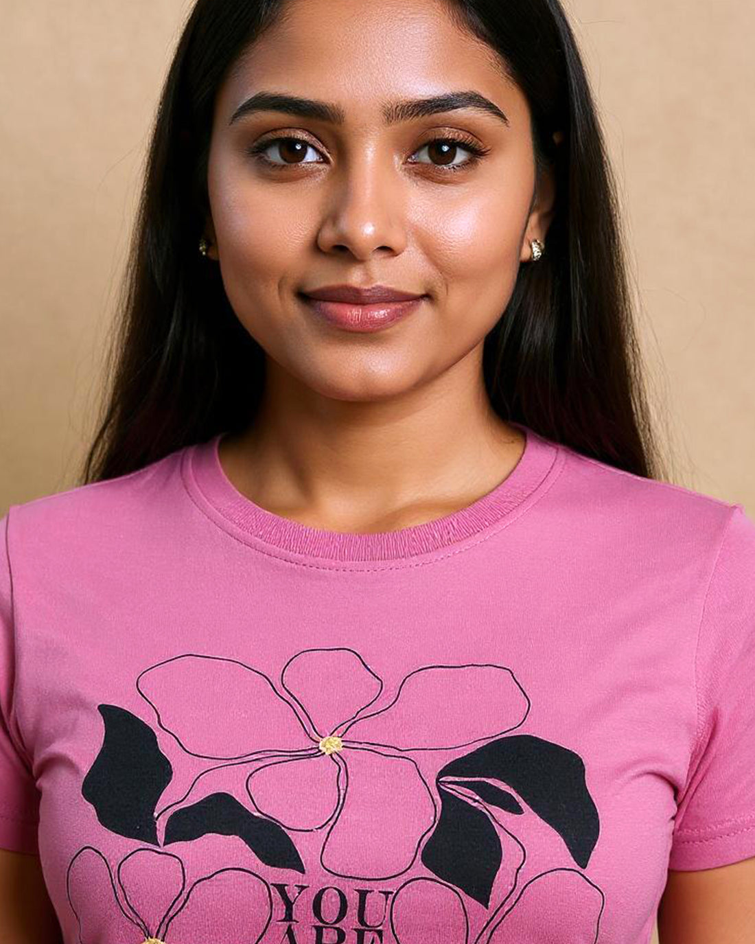 Graphic Crop T-Shirt for Women - Pink