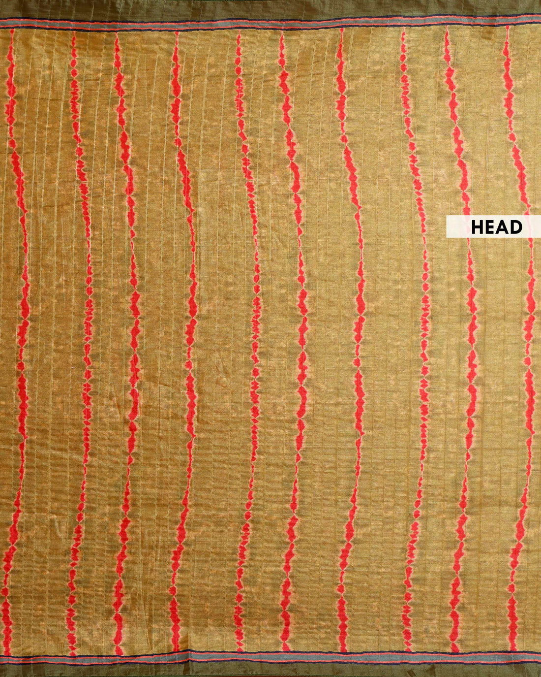 Elegant Semi Tussar Silk Saree with Intricate Floral Patterns and Textured Stripes - Olive Green