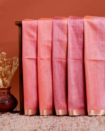 Graceful Semi Silk Saree with Subtle Weave and Zari Accents - Pink