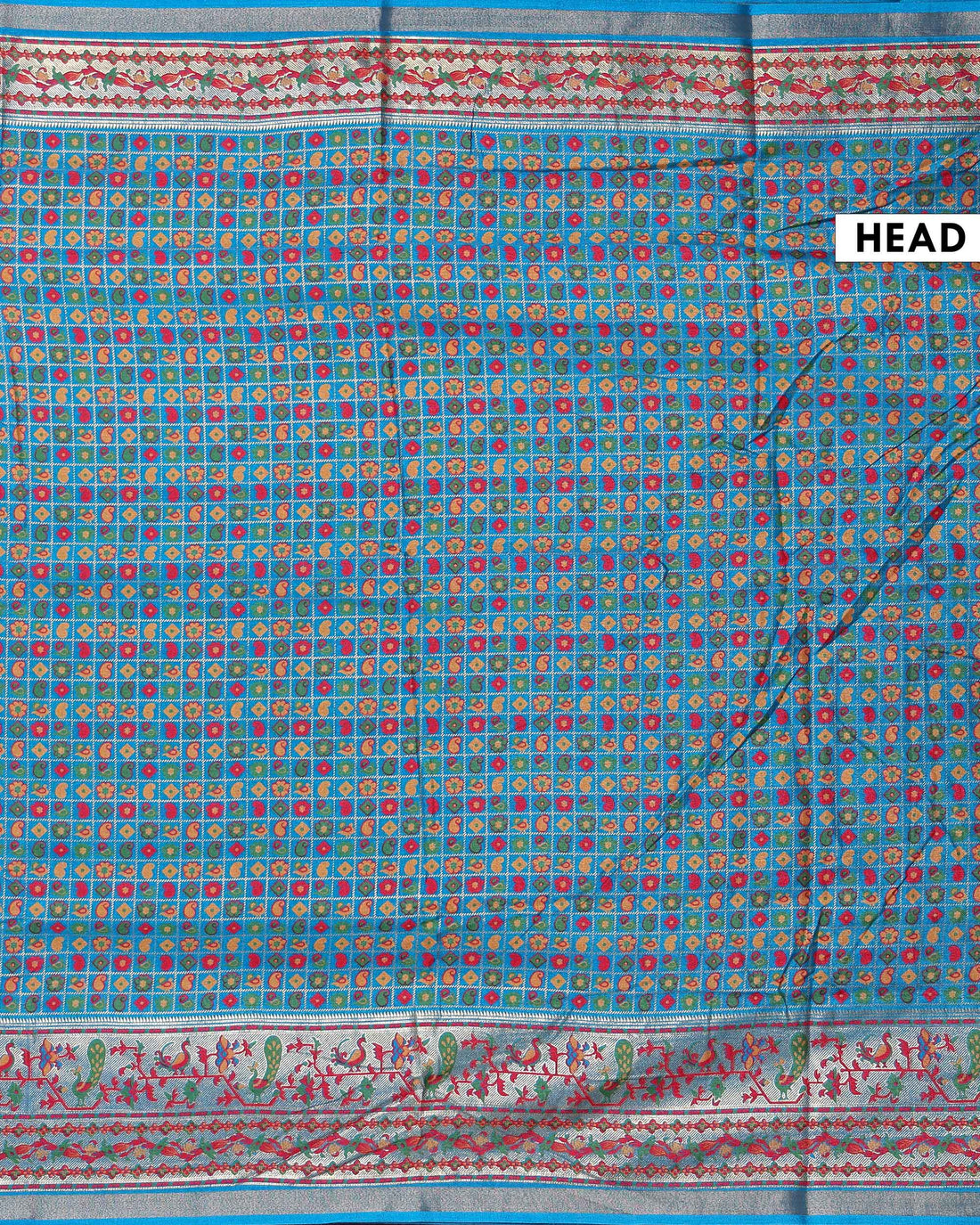 Elegant Art Silk Saree with Woven Geometric & Ethnic Motifs and Ornate Zari Border - Blue