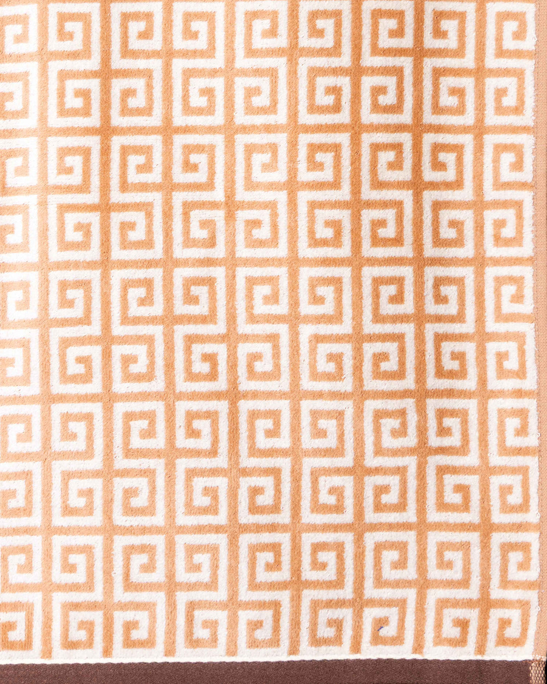 Soft Geometric Greek Key Pattern Towel - Off White