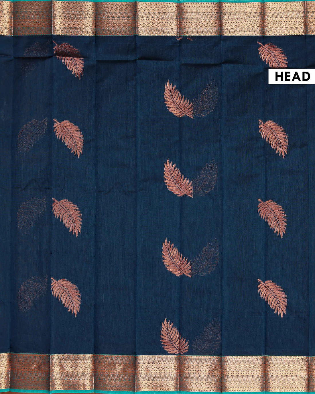 Elegant Handloom Elampillai Silk Cotton Saree with Traditional Zari Border and Pallu - Dark Teal