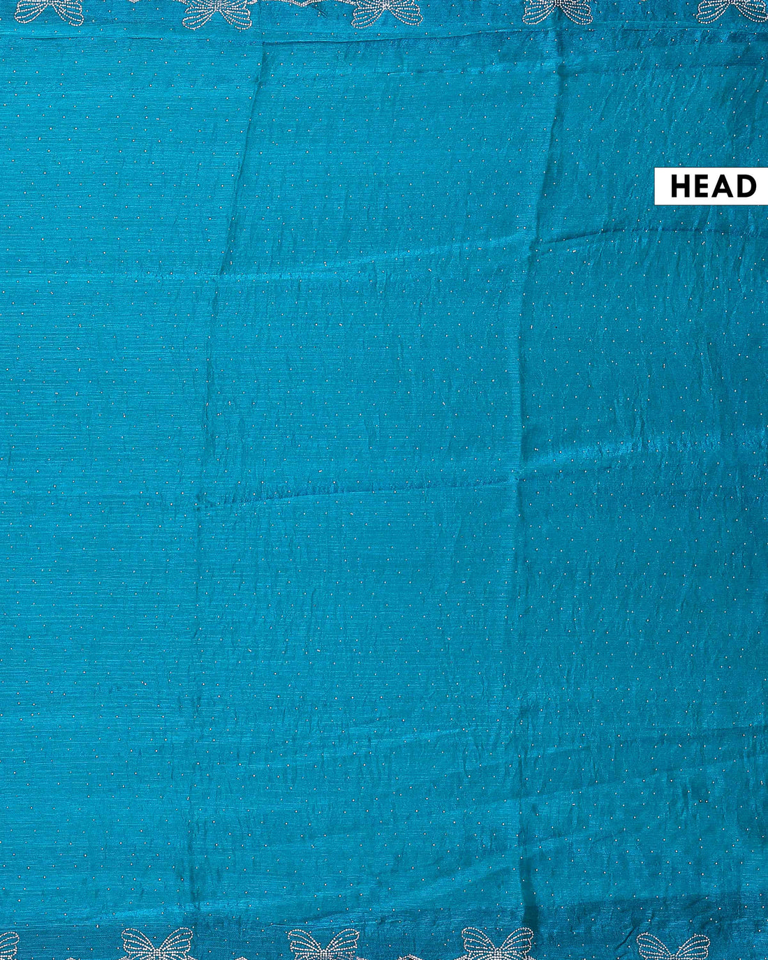 Elegant Embellished Fancy Saree with Delicate Butterfly Patterned Lace Border - Light Blue