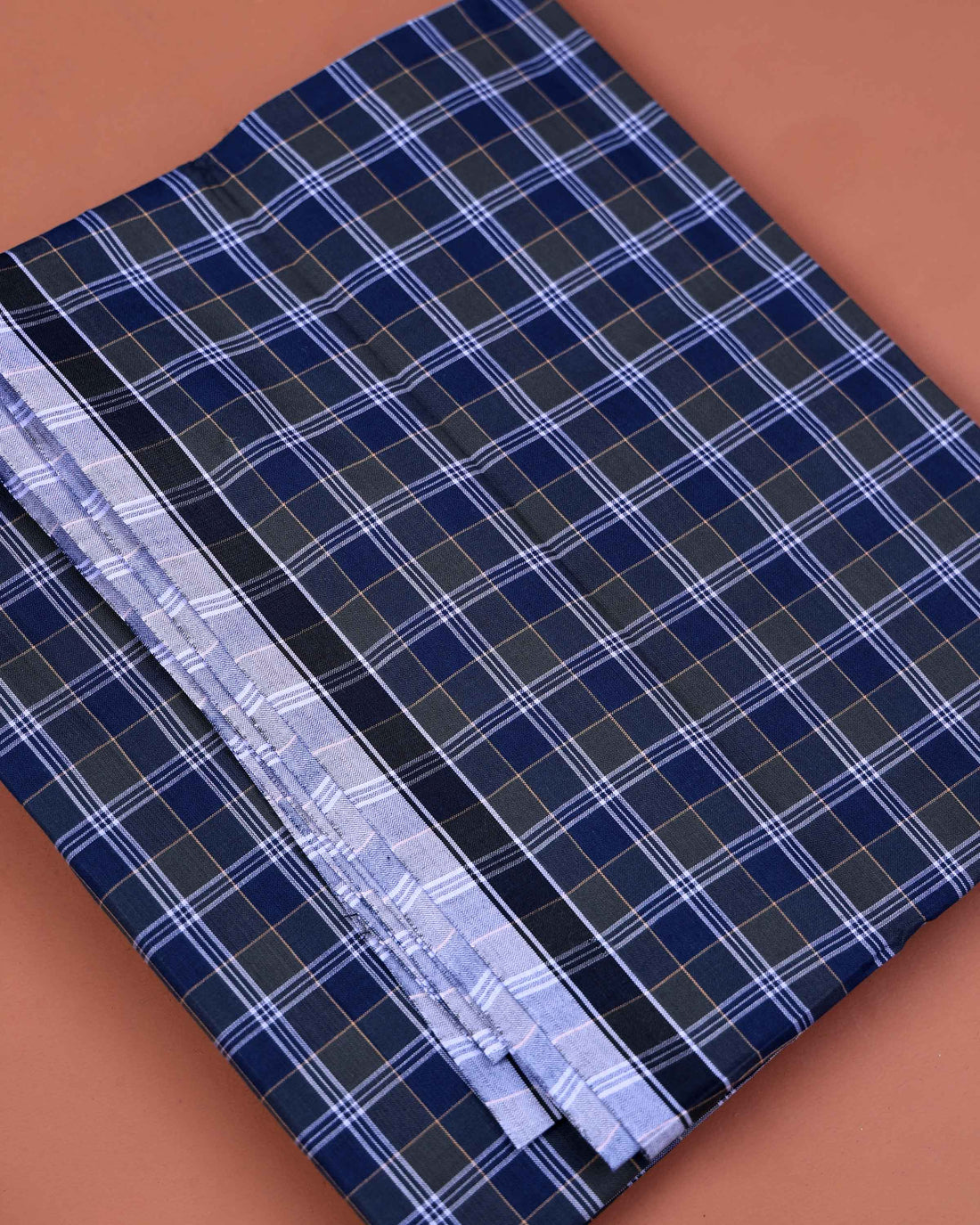Nandu Brand Men's Premium Cotton Checked 2.20 Meter Stitched Lungi -Multi