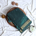 Banana Pith Saree With Elegant Gold Zari Border