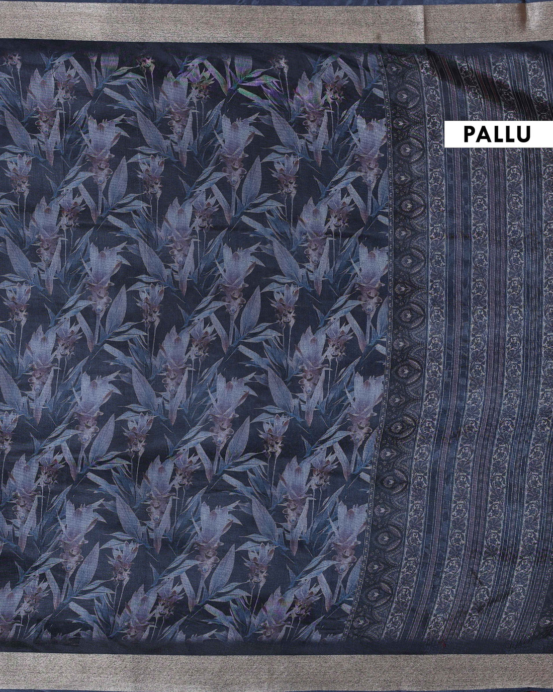 Black Art Silk Saree with Intricate Floral and Geometric Weave Pattern