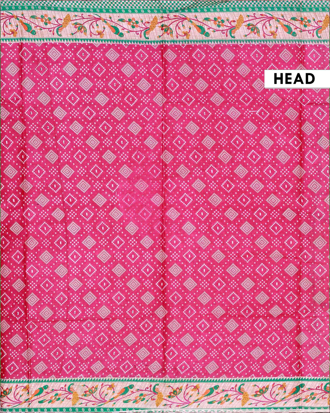 All-Over Floral Printed Voile Saree with Intricate Contrast Border – Red