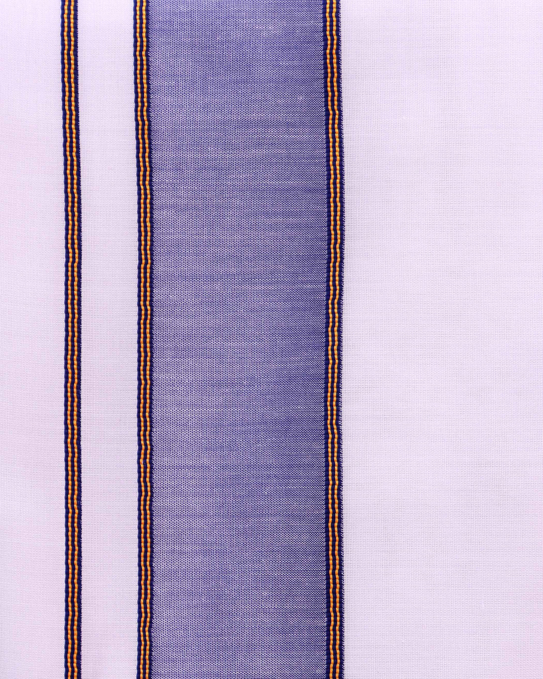 Men’s Traditional Handloom 10*6 Meter Cotton Dhoti with Blue Border - White