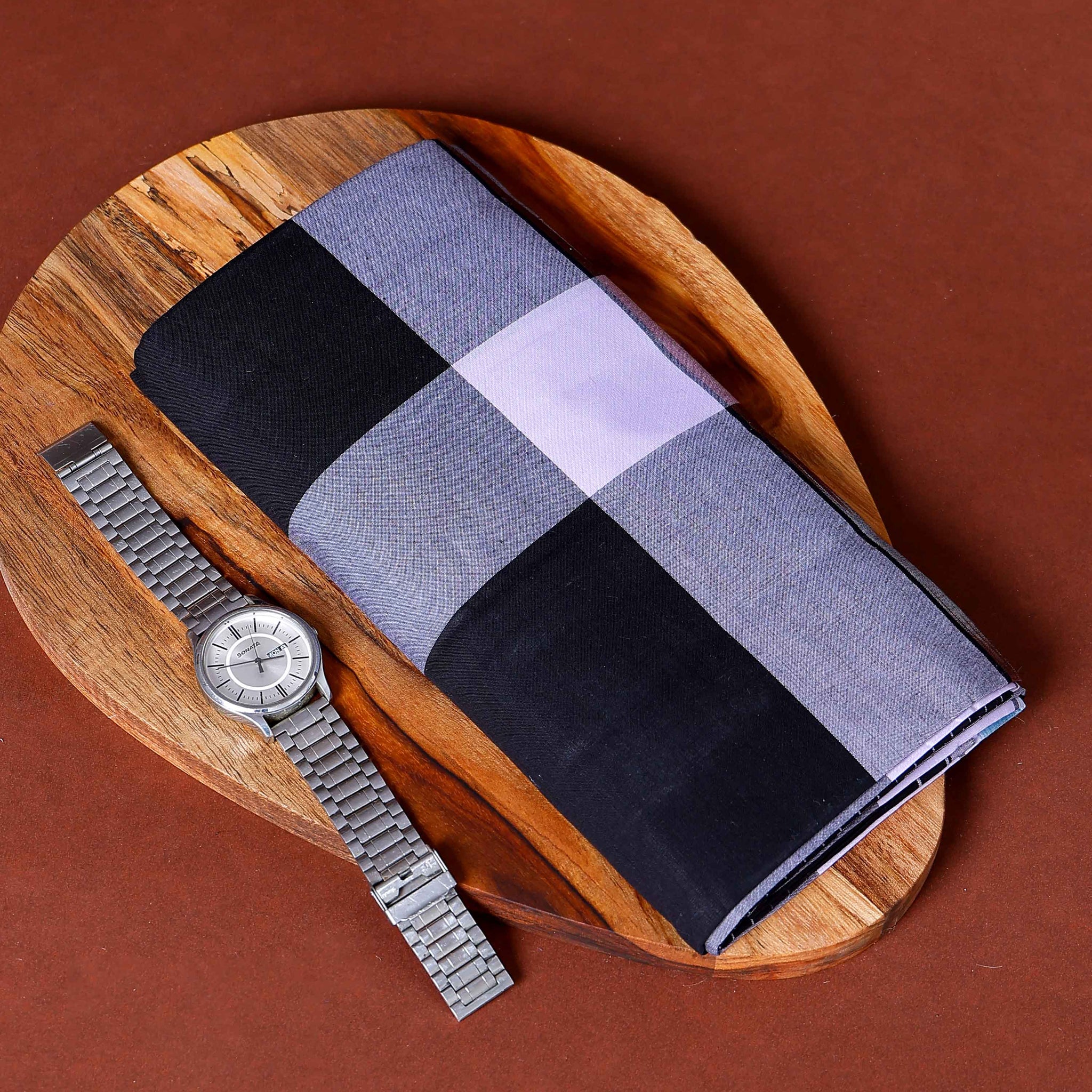 Nandu Brand Men's Premium Cotton Checked Lungi Stitched - Multi