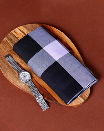 Nandu Brand Men's Premium Cotton Checked Lungi Stitched - Multi
