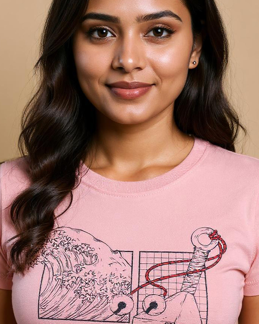 Graphic Crop T-Shirt for Women - Pink