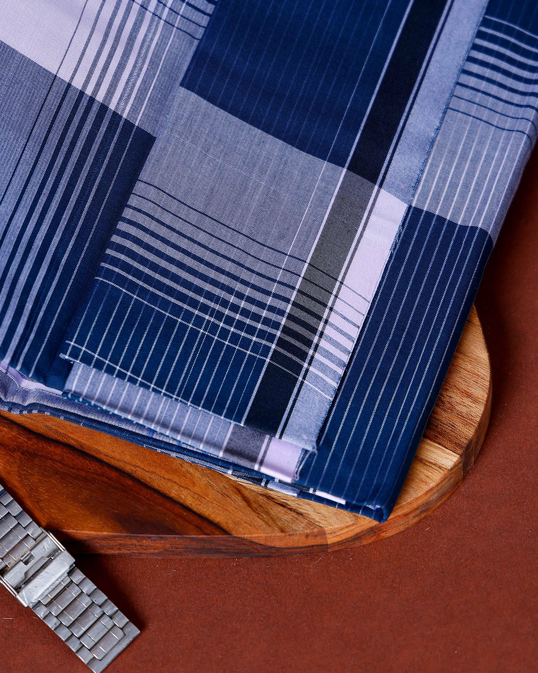 Nandu Brand Men's Premium Cotton Striped Lungi Stitched - Multi