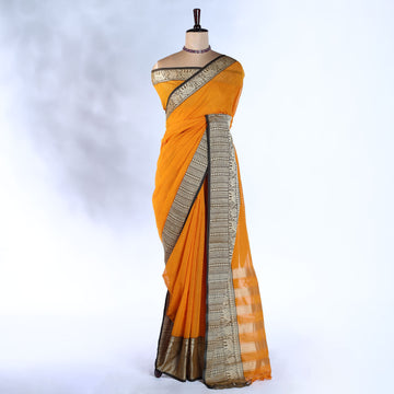 Yellow Mangalagiri Cotton Saree for Women | Festive Summer Collection | Jeyachandran - Full View