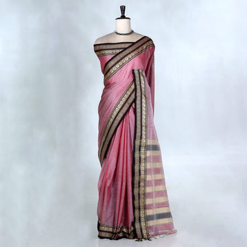 Pink Mangalagiri Cotton Saree for Women | Festive Summer Collection | Jeyachandran - Full View