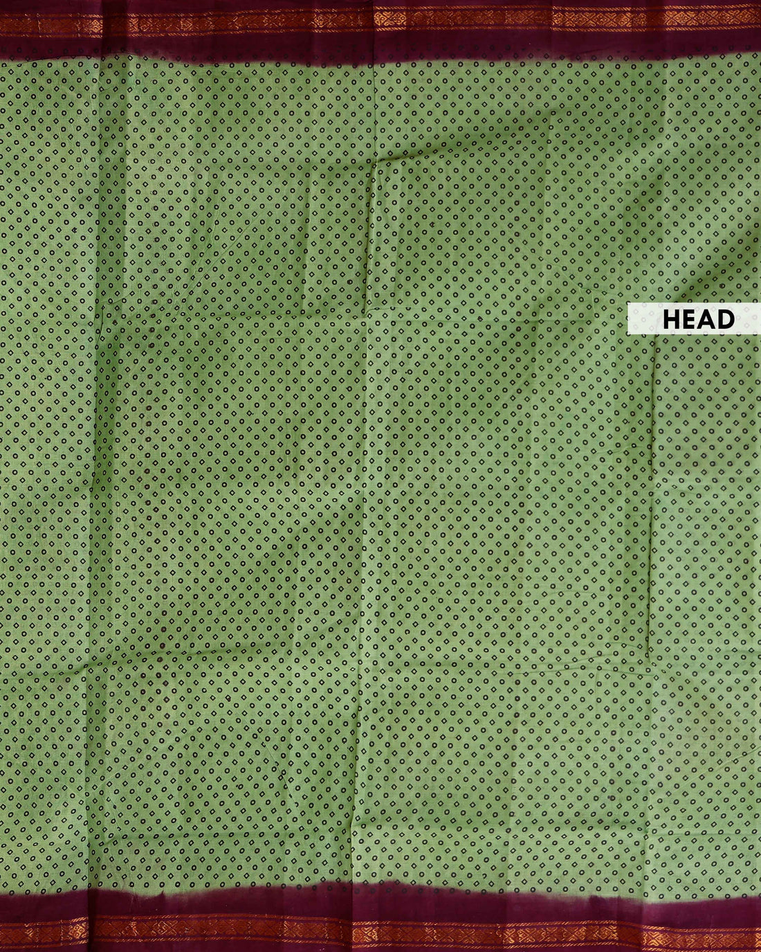 Elegant Sungudi Cotton Saree with Traditional Bandhani Inspired Print -  Green