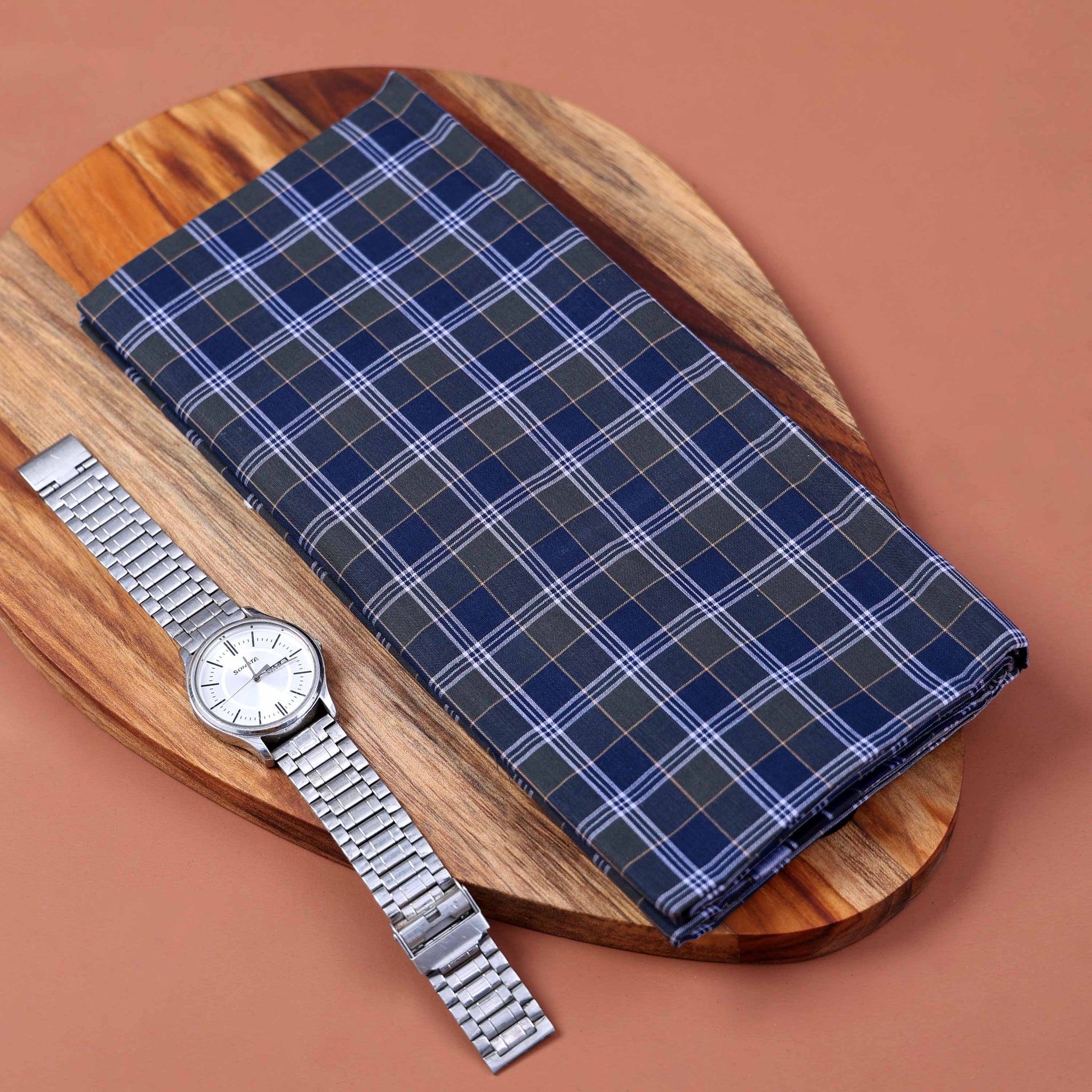 Nandu Brand Men's Premium Cotton Checked 2.20 Meter Stitched Lungi -Multi