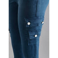 Buy Women Teal Blue Jogger Cargo Jeans
