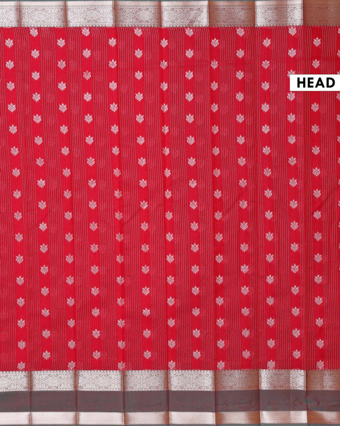 Elegant Elampillai Silk Cotton Saree with Intricate Silver Zari Woven Motifs and Ornate Border - Red