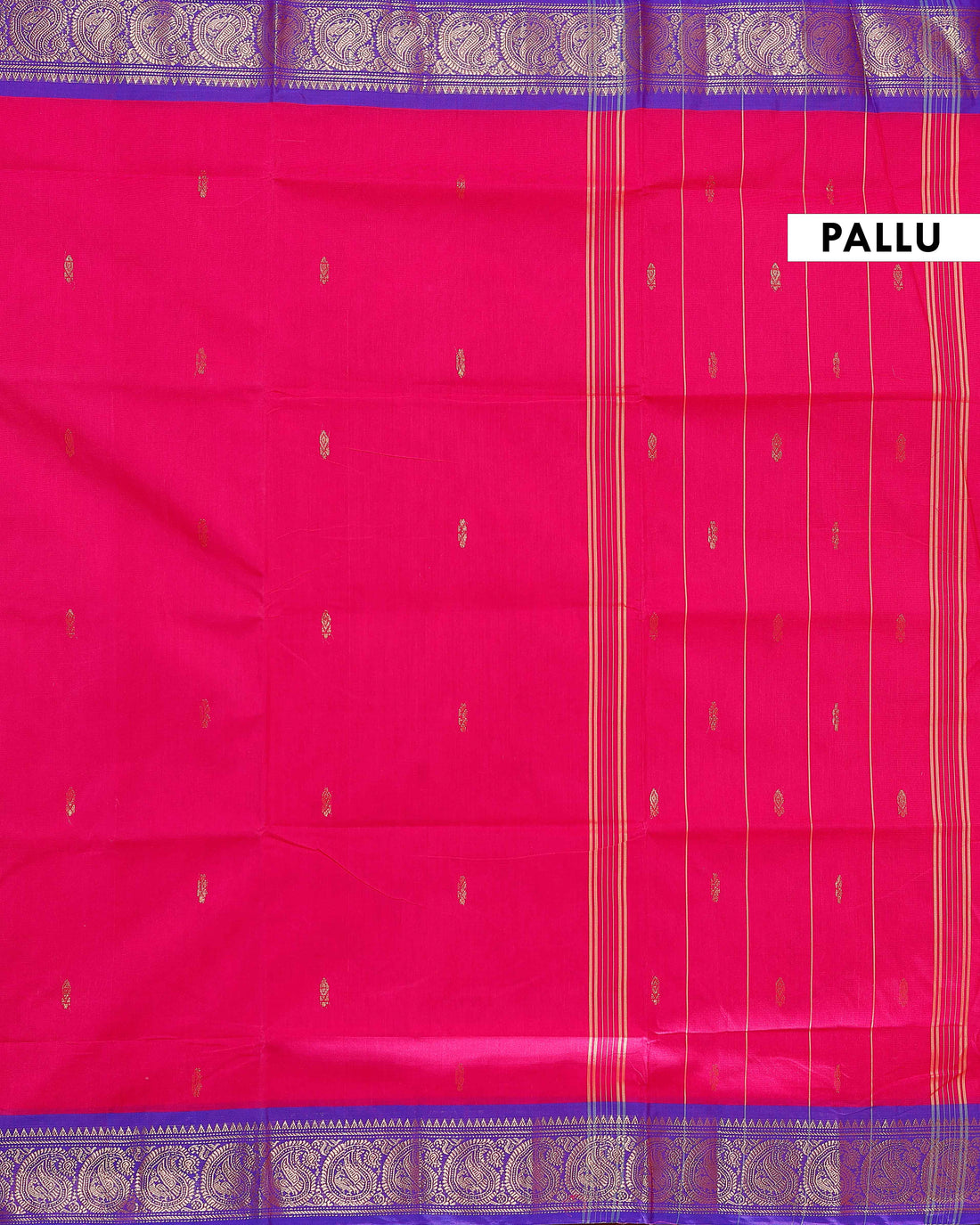 Handloom Chettinad Cotton Saree with Traditional Zari Woven Border - Pink