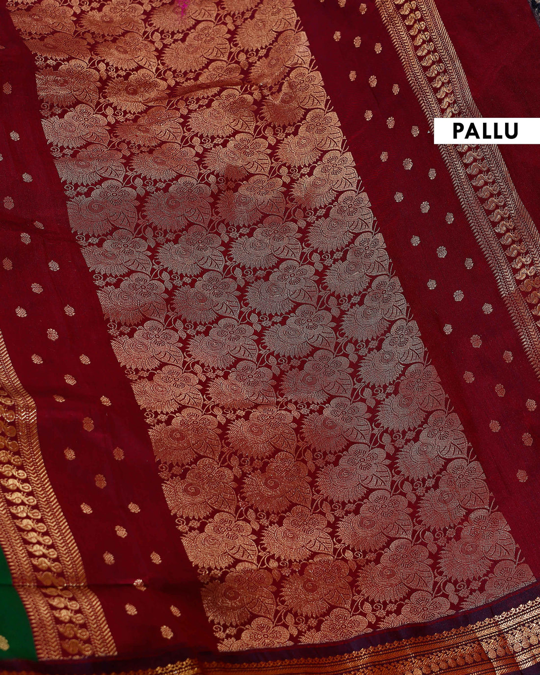 Elegant Kalyani Cotton Saree with Intricate Zari Border and Butta Work - Green