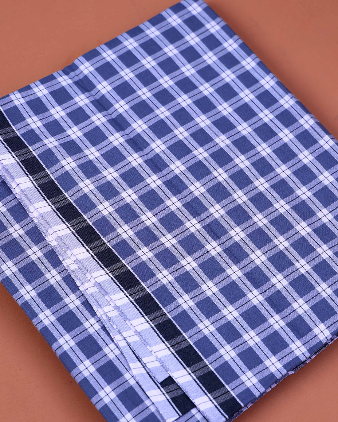 Nandu Brand Men's Premium Cotton Checked 2.20 Meter Stitched Lungi -Multi