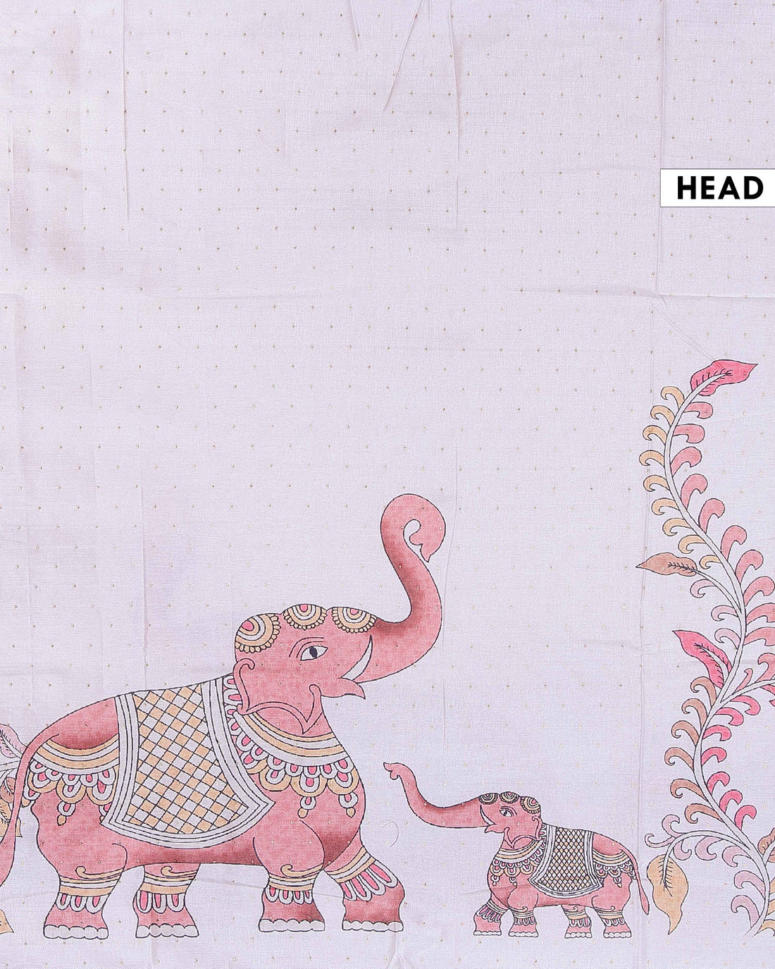 Elegant Handloom Tussar Silk Saree with a Traditional Elephant and Flower Border - Off White