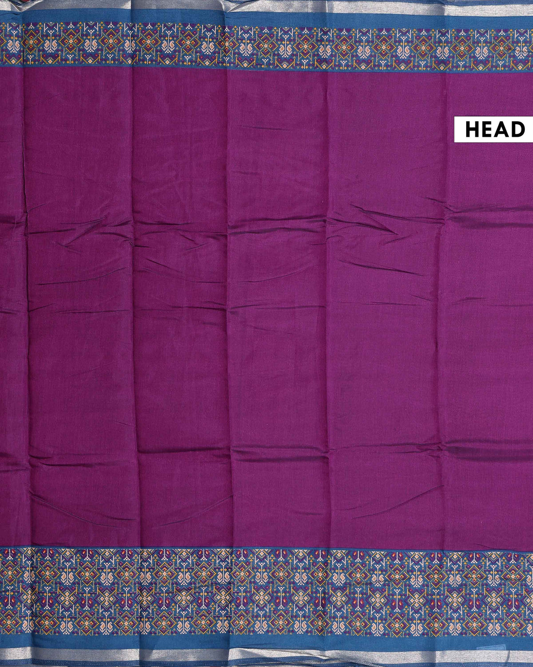 Elegant Semi Chanderi Saree with a Plain Body and Floral Inspired Border Border - Purple