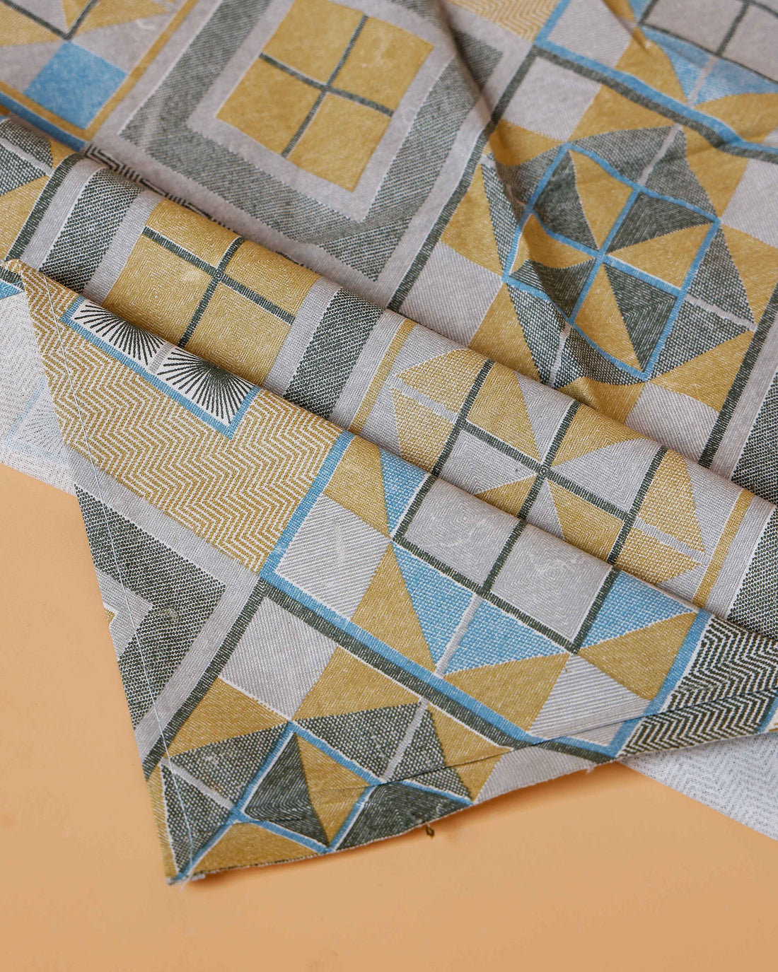 Geometric Patchwork Cotton Single Bed Cover with Pillow Cover