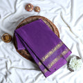 Banana Pith Saree With Elegant Gold Zari Border