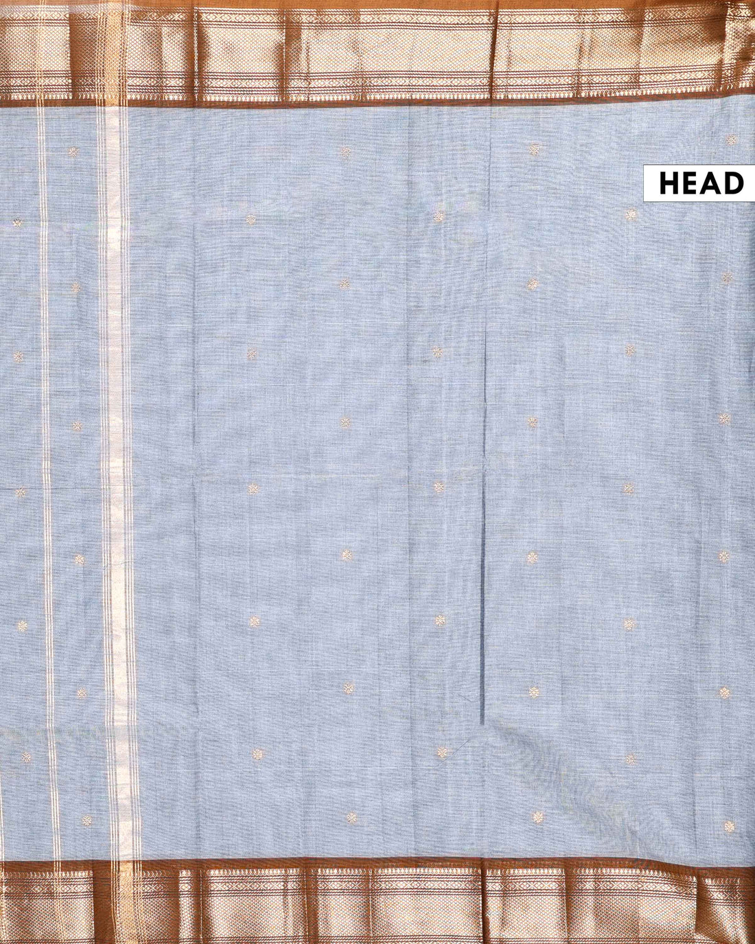 Elegant Handloom Chettinad Cotton Saree with Subtle Body Motifs and Traditional Zari Woven Border - Grey