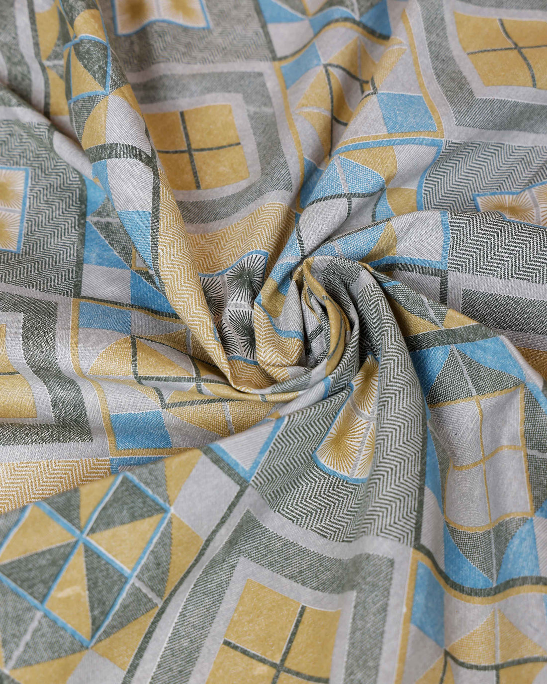 Geometric Patchwork Cotton Single Bed Cover with Pillow Cover