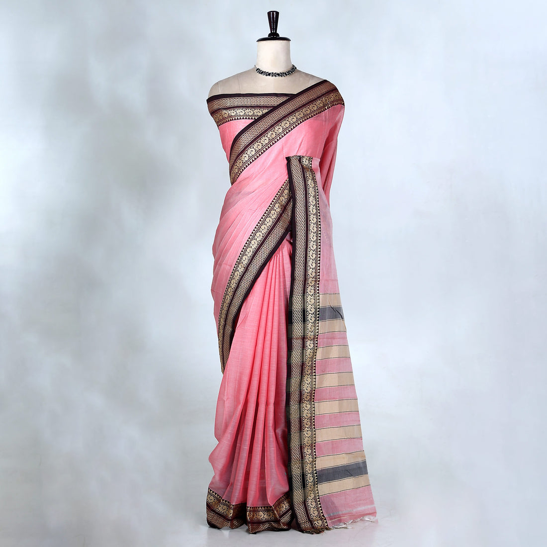 Pink Mangalagiri Cotton Saree for Women | Festive Summer Collection | Jeyachandran - Full View