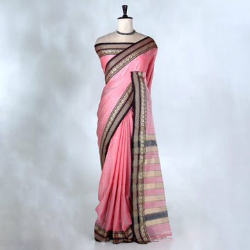 Pink Mangalagiri Cotton Saree for Women | Festive Summer Collection | Jeyachandran - Full View