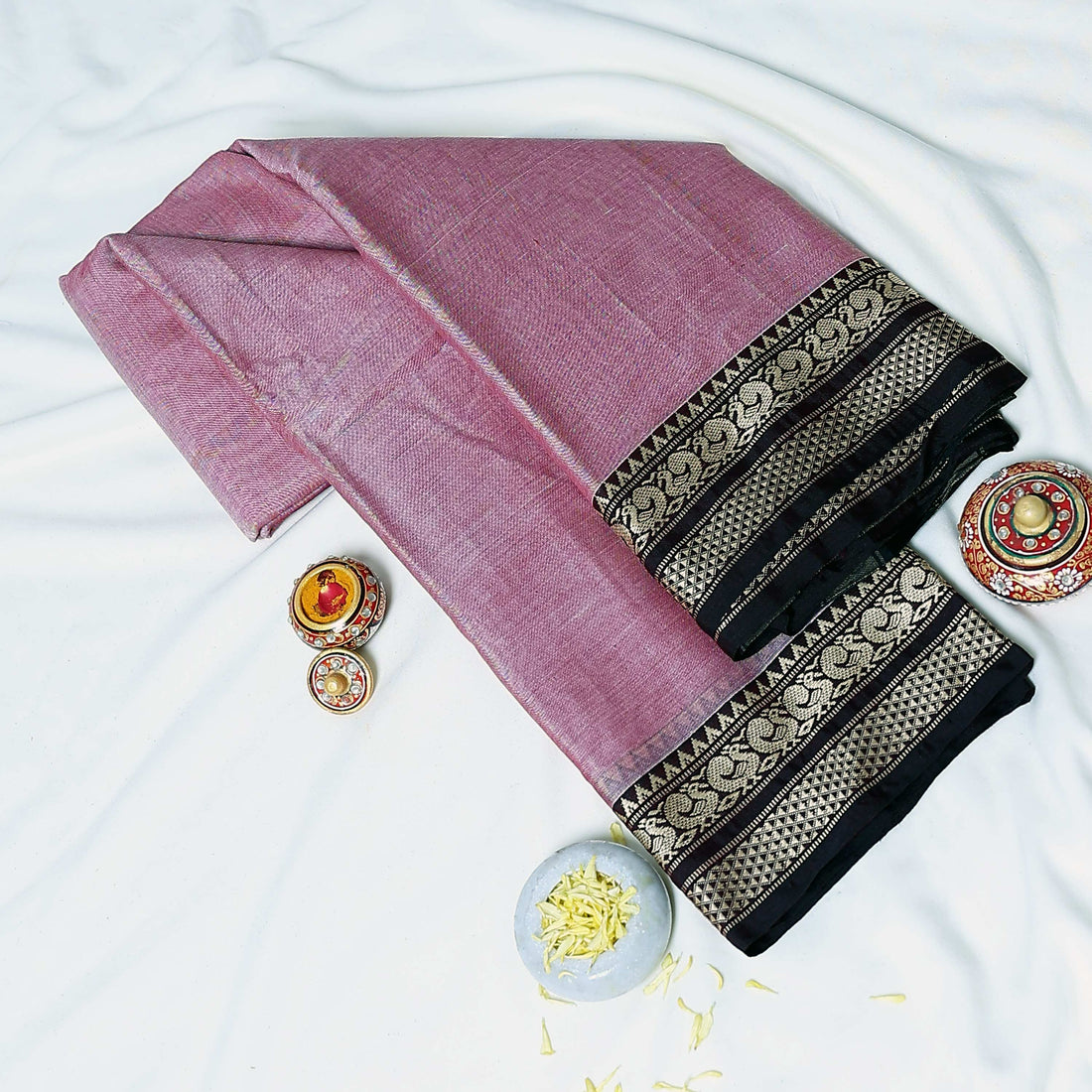 Pink Mangalagiri Cotton Saree for Women | Festive Summer Collection | Jeyachandran - Full View