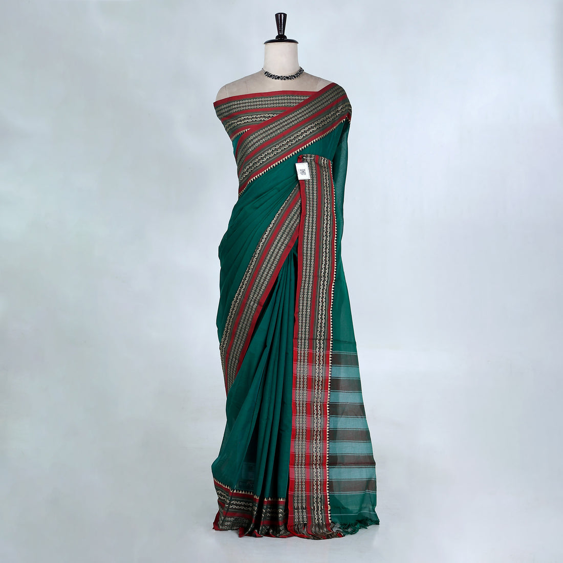 Teal Mangalagiri Cotton Saree for Women | Festive Summer Collection | Jeyachandran - Full View