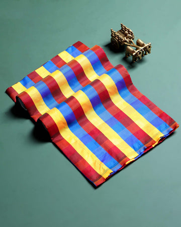 Women's Traditional Checked 1 Meter Blouse Material with Soft Finish - Multi