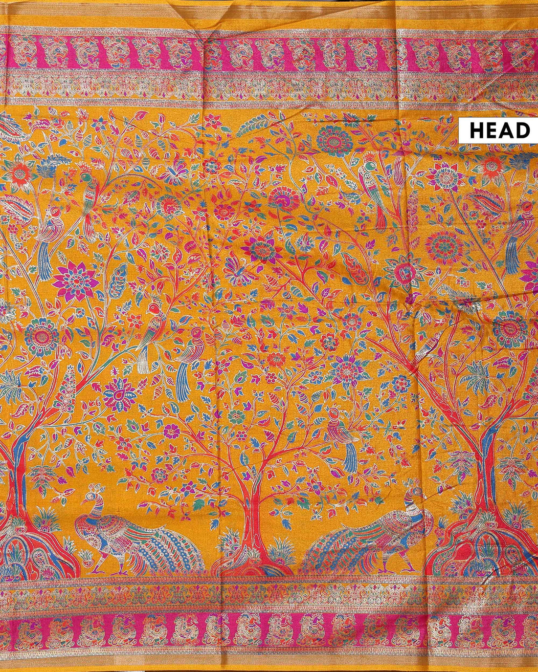 Elegant Art Silk Saree Adorned with Ethnic Floral Patterns and Classic Decorative Border - Yellow