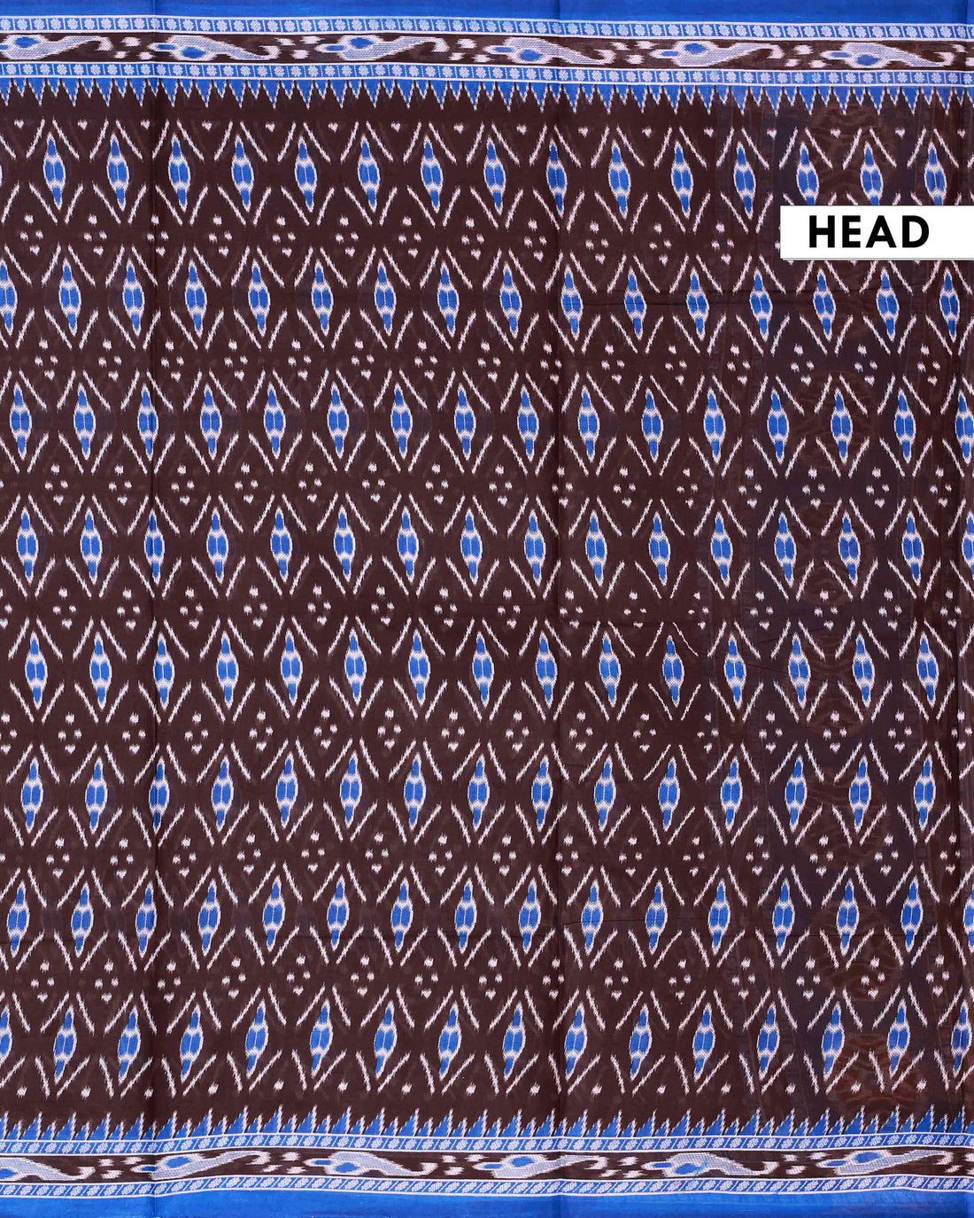 All-Over Floral Printed Voile Saree with Intricate Contrast Border – Brown