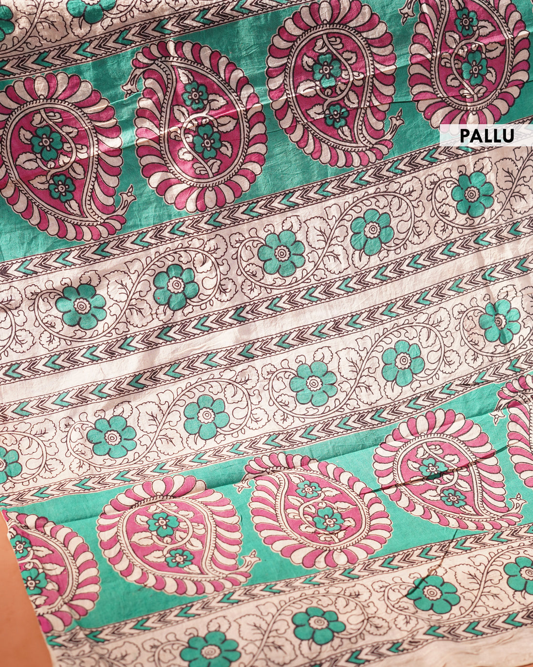 Cotton Kalamkari Printed Saree - Green