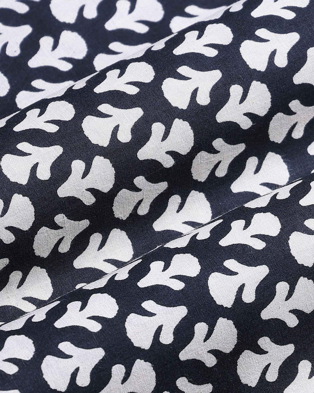 Women’s Traditional Printed Cotton 1 Meter Blouse Material with Ethnic Motifs - Black