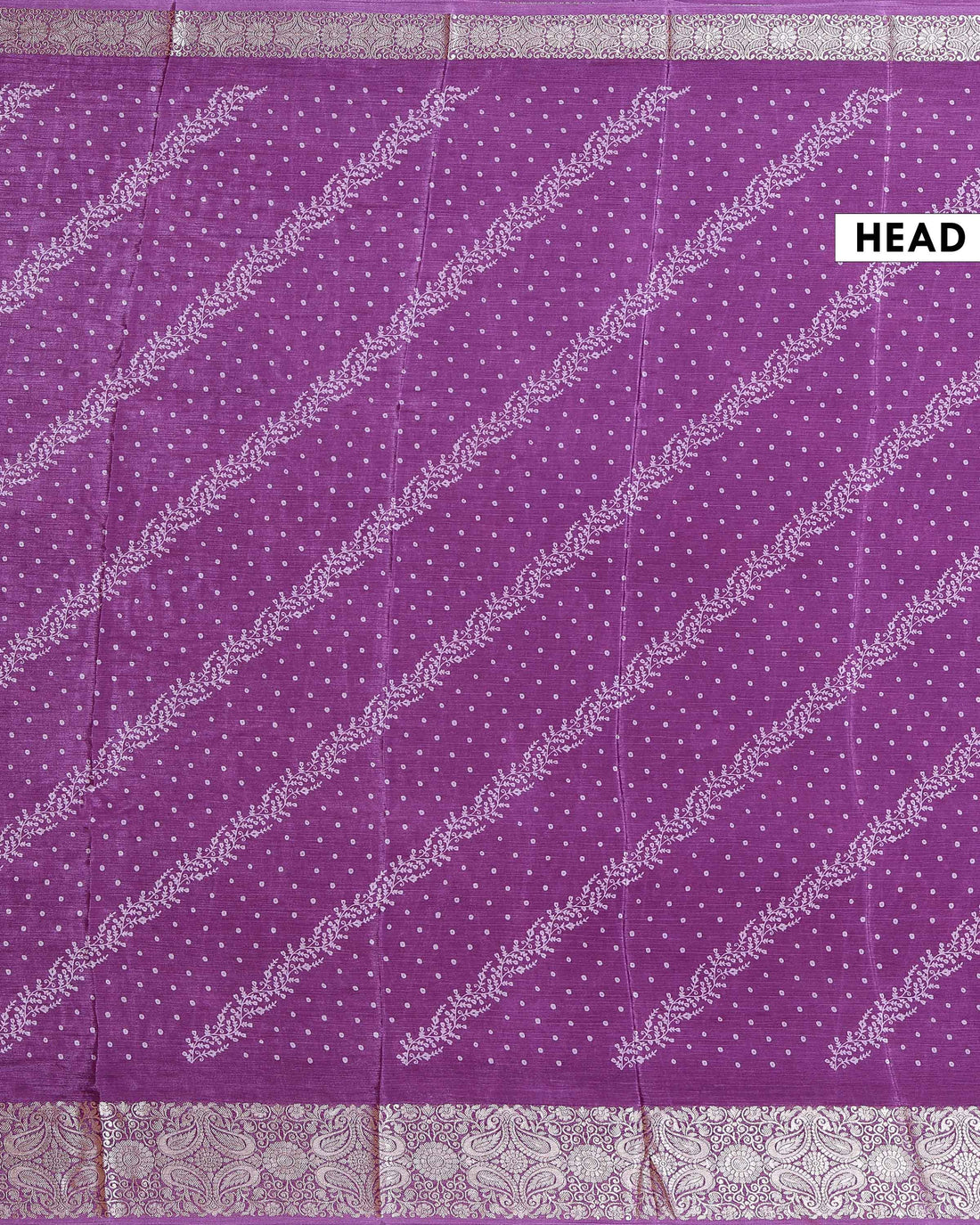 Elegant Dola Silk Saree with Delicate Floral Vine Buti and Intricately Woven Zari Border - Violet