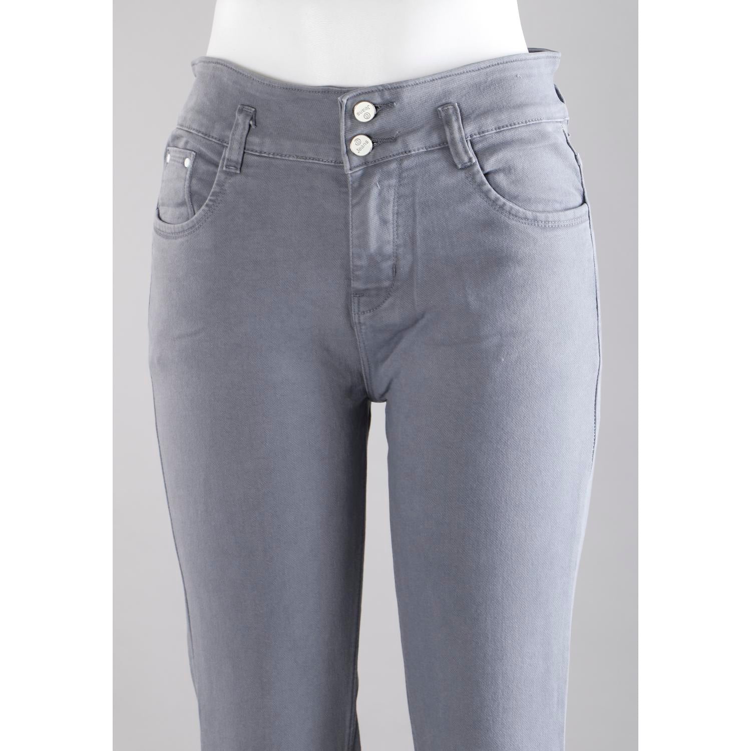 Shop Women Grey Pencil Cut  Button Jeans Online